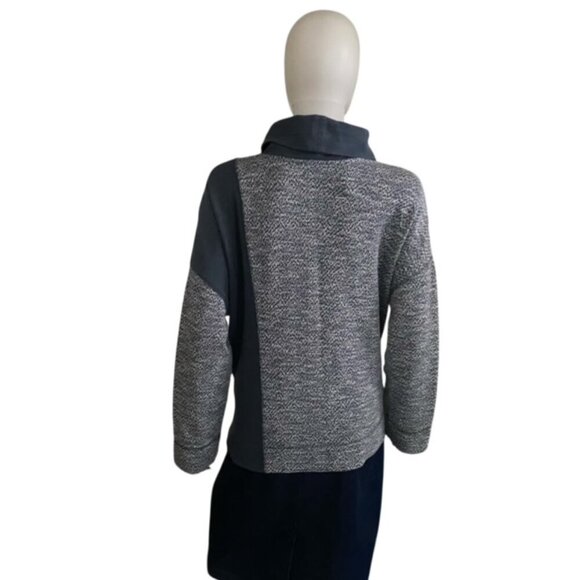 J. Jill Blue Marled Colorblock Cowl Neck Pullover Medium - Picture 3 of 5